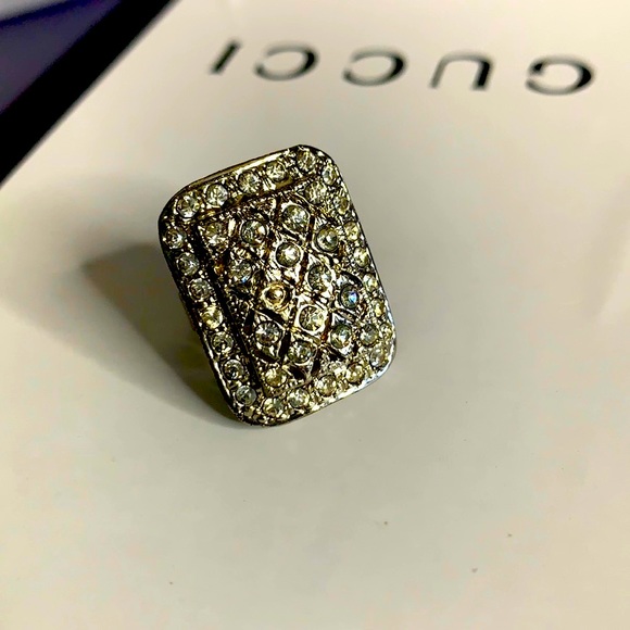 Large rectangular crystal ring - Picture 2 of 3